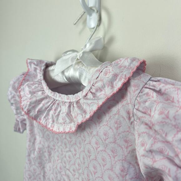 Southern Smocked Co Short Sleeve Pink Floral Ruffle Blouse 24 Months 2T - Picture 3 of 7